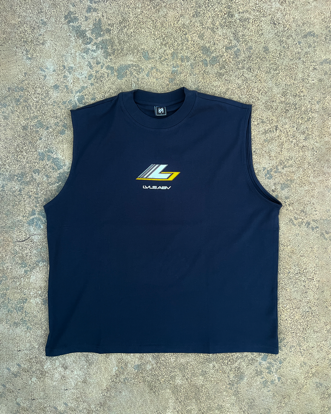 DROP 009 — LVLS ABV Navy Blue Racing Cutoff Shirt