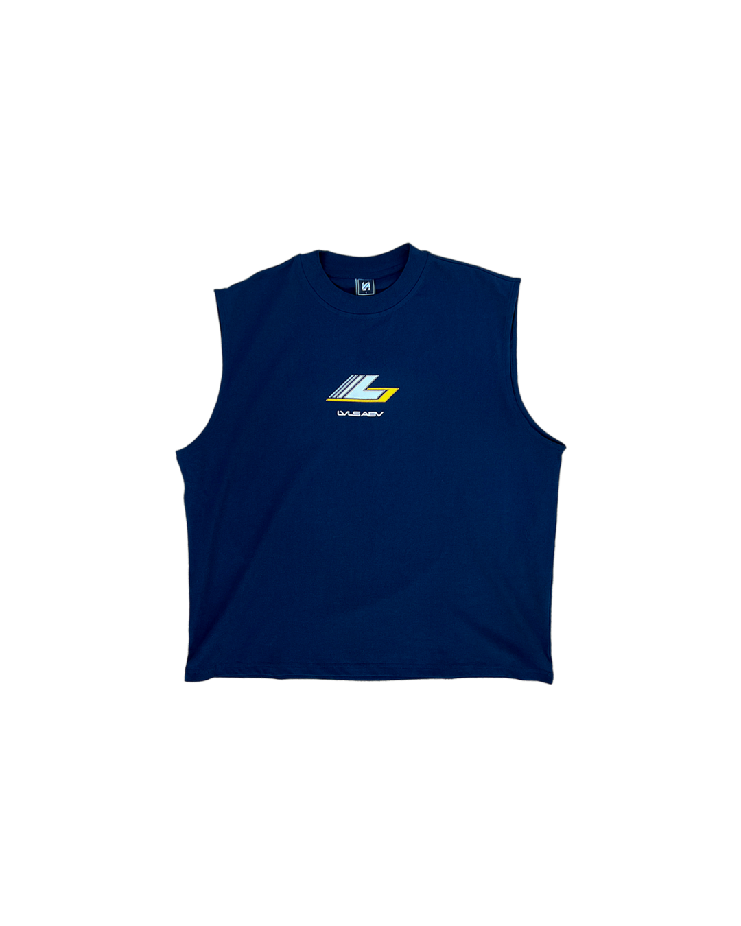 DROP 009 — LVLS ABV Navy Blue Racing Cutoff Shirt
