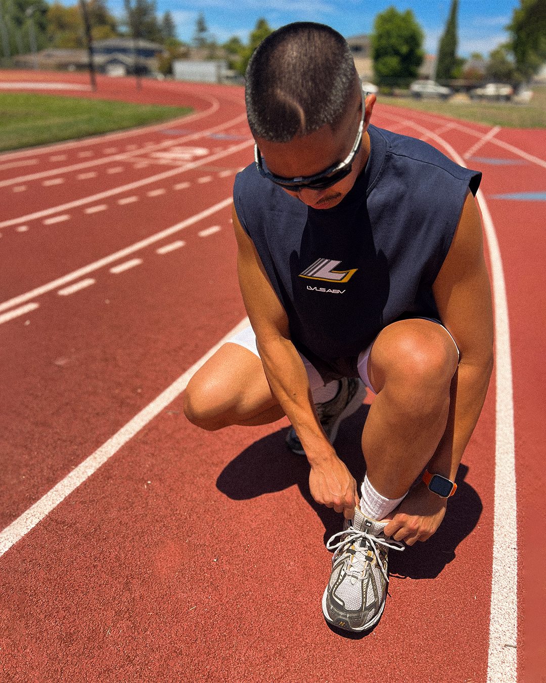 DROP 009 — LVLS ABV Navy Blue Racing Cutoff Shirt