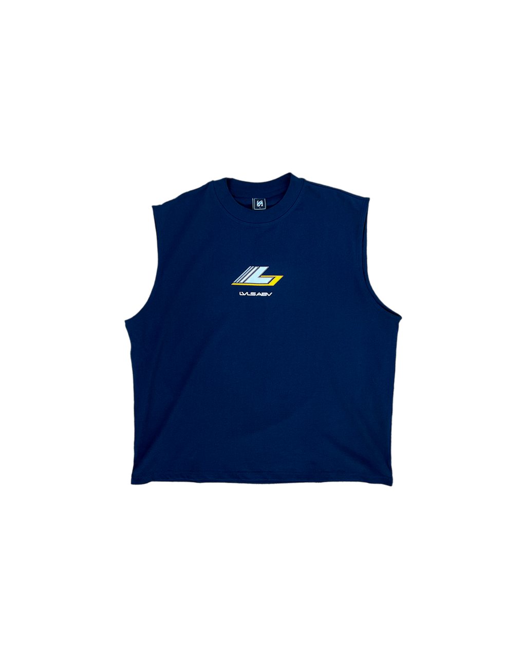 DROP 009 — LVLS ABV Navy Blue Racing Cutoff Shirt
