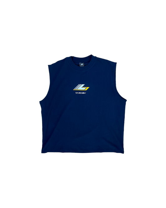 DROP 009 — LVLS ABV Navy Blue Racing Cutoff Shirt